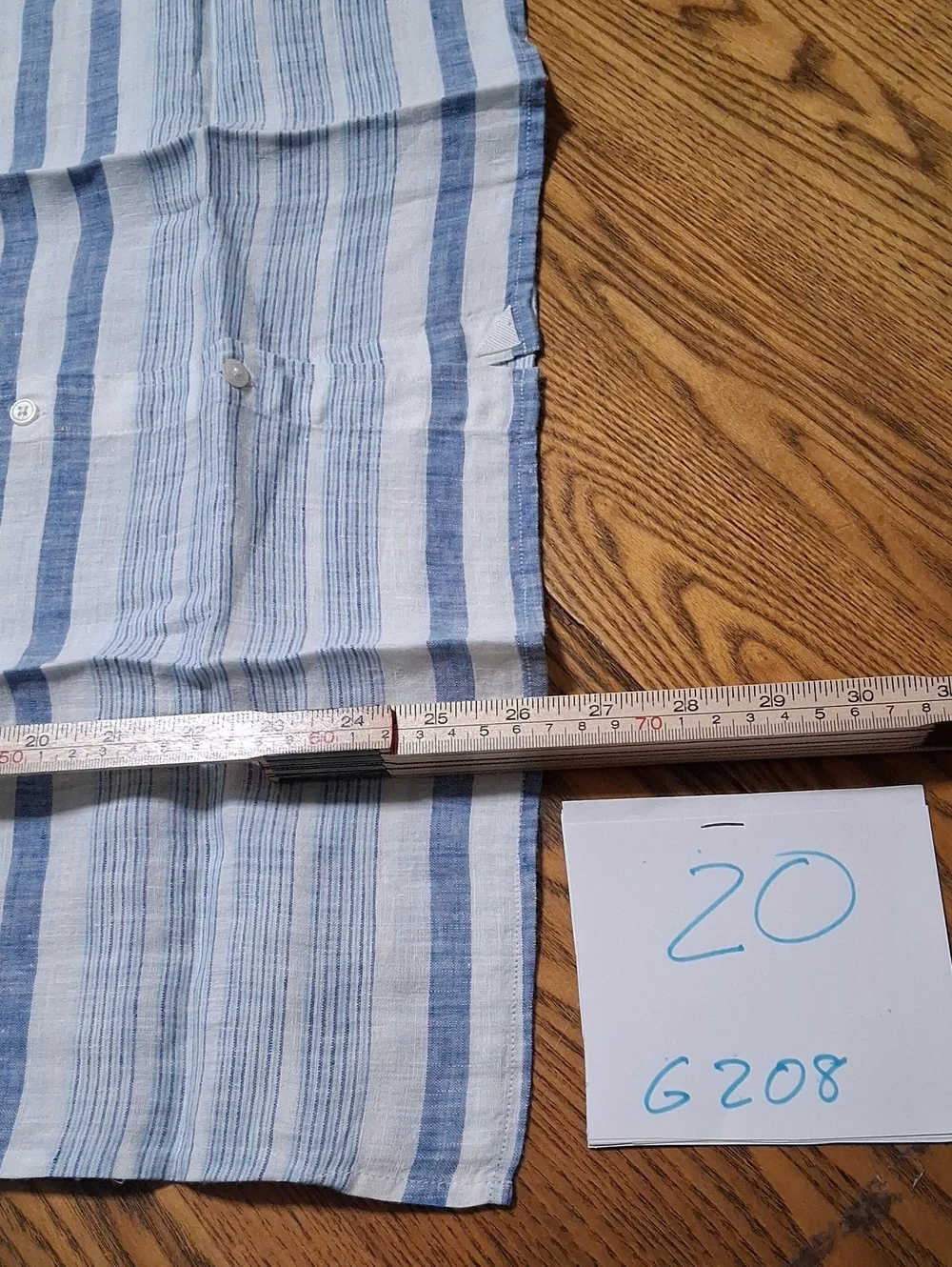 Untuckit Womens LINEN VIETTI NEW Work Shirt 12 Top Blouse STRIPPED BLUE NEW - Picture 6 of 8